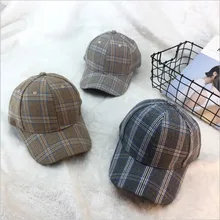 Новинка года Англия ретро плед Женская бейсбольная кепка молодой студент шляпа мужской повседневное sunhat хип хоп шляпа прилив