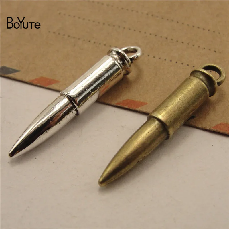 BoYuTe (50 PiecesLot) Metal Alloy 3312MM Bullet Pendant Charms Diy Hand Made Jewelry Accessories (4)