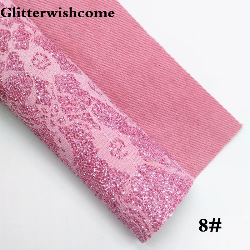 Glitterwishcome 21X29 см A4 размер винил для луков кружева блестящая кожаная ткань винил для луков, GM188A - Цвет: 8