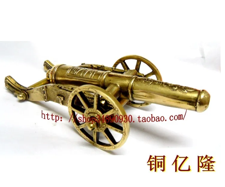 

Carving Work of Art Brass cannon long 20cm copper cannon small copper cannon model fortune
