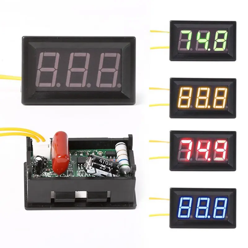 LED AC 30 500V Digital Voltmeter Home Use Voltage Display w/ 2 Wires