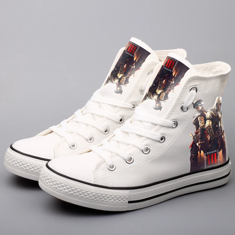 

E-LOV Hand Printing Hip Hop Hero Printed Canvas Shoes Lace-up Women Flats Students Casual Leisure Espadrille Sapato