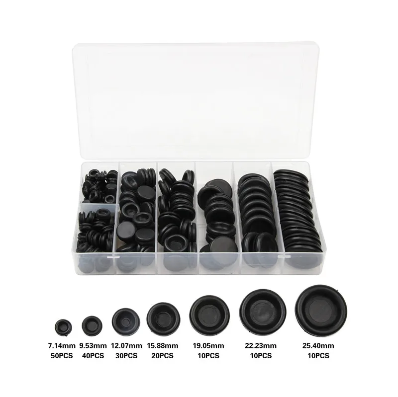 

170Pcs/lot Rubber Grommet Firewall Hole Plug Retaining Ring Black Car Electrical Wire Gasket Kit For Cylinder Valve Water Pipe