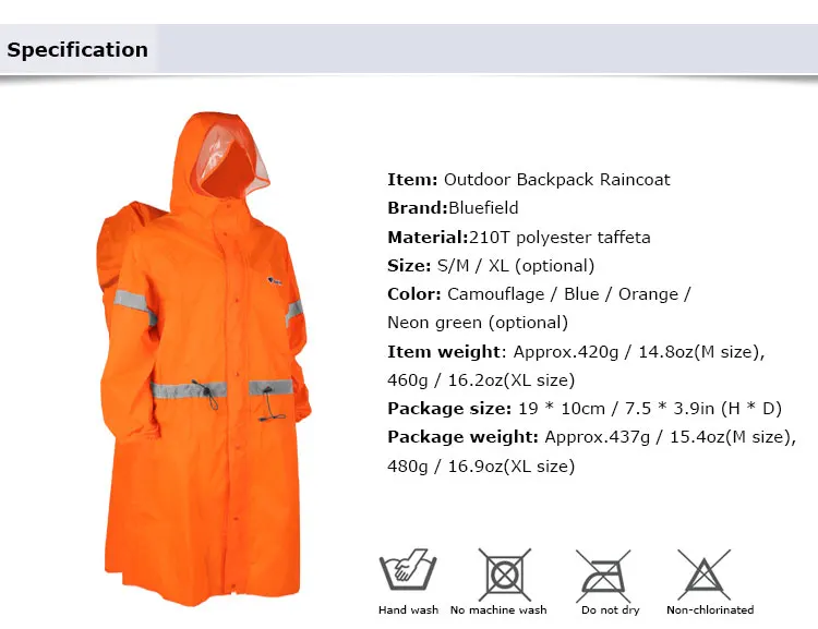 Reflexivo ao ar Capa de Chuva Capa de Chuva de Uma Jaqueta para Caminhadas Bluefield Unisex Livre Mochila Uma Peça Poncho Acampamento Ciclismo de 3 uma peça capa de chuva poncho jaqueta