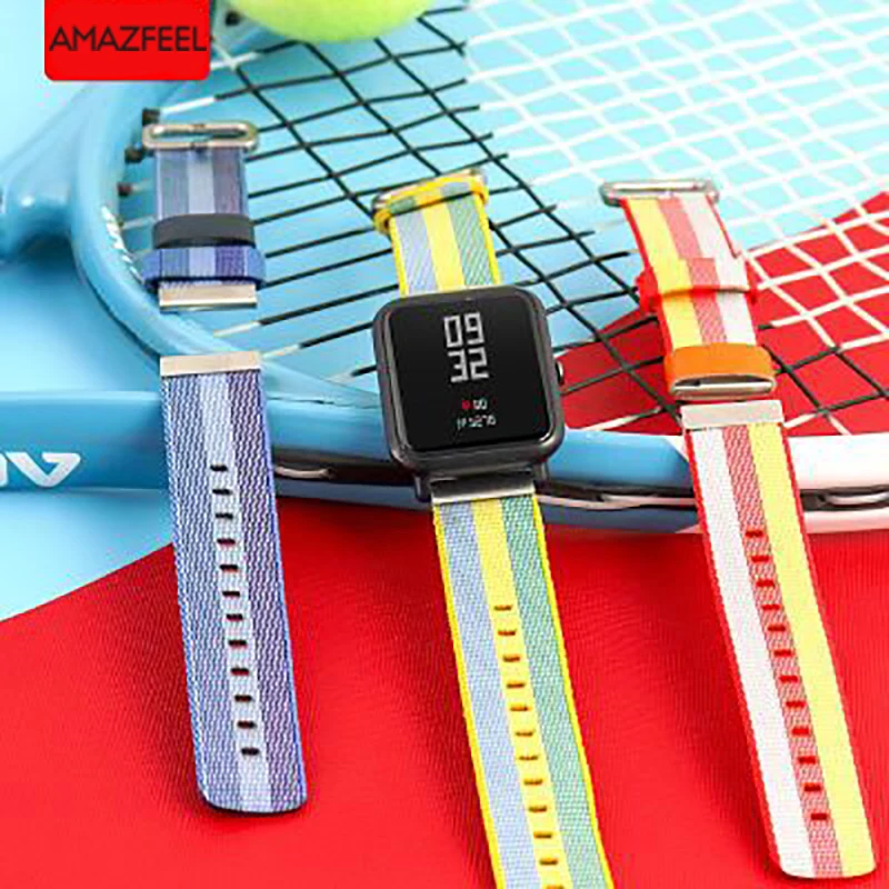 Нейлоновый холщовый ремешок из нержавеющей стали для Xiaomi huami Amazfit Bip BIT Lite Youth Watch Band