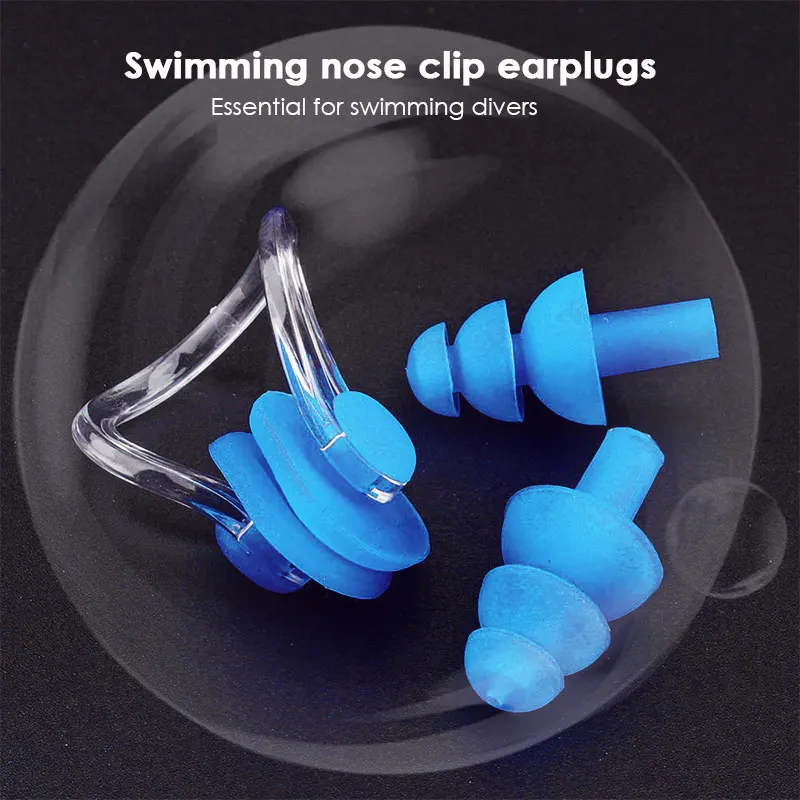 

Soft Ear Plug Swim Earplugs Swimming Nose Clip Professional 1set Silicone Anti-Noise Underwater