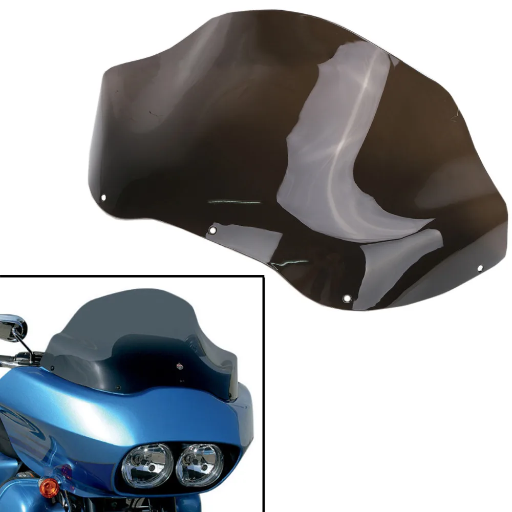 

13" Motorcycle Windshield Windscreen for Harley Road Glide FLTR FLTRX FLTRU FLTRI 1998-2013 Transparent Dark Smoke #MBJ094-S
