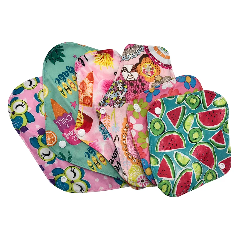 

[Mumsbest] 10PCS Bamboo Charcoal Sanitary Pad Maternity Pads Reusable Washable Print Color Large Size Cloth Pads