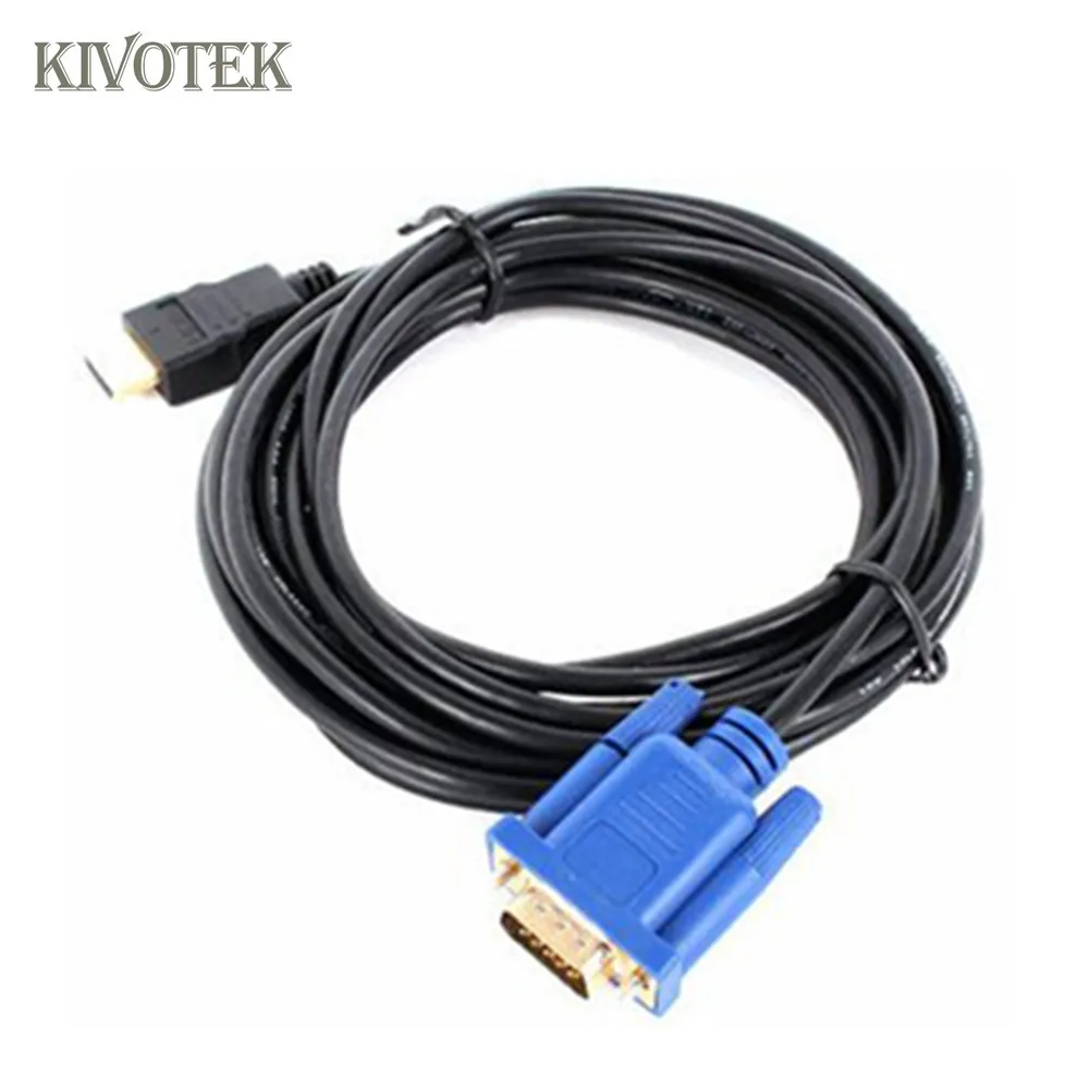 2 шт./лот Переходник HDMI в VGA кабель 3 М 1080P Hdmi штекер Vga HD15 Позолоченные разъемы для