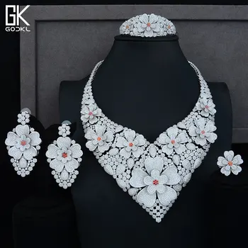 

GODKI BIG Luxury 4PCS Nigerian Jewelry Sets For Women Wedding AAA Cubic Zirconia Crystal CZ Engagement Africa Bridal Jewelry Set