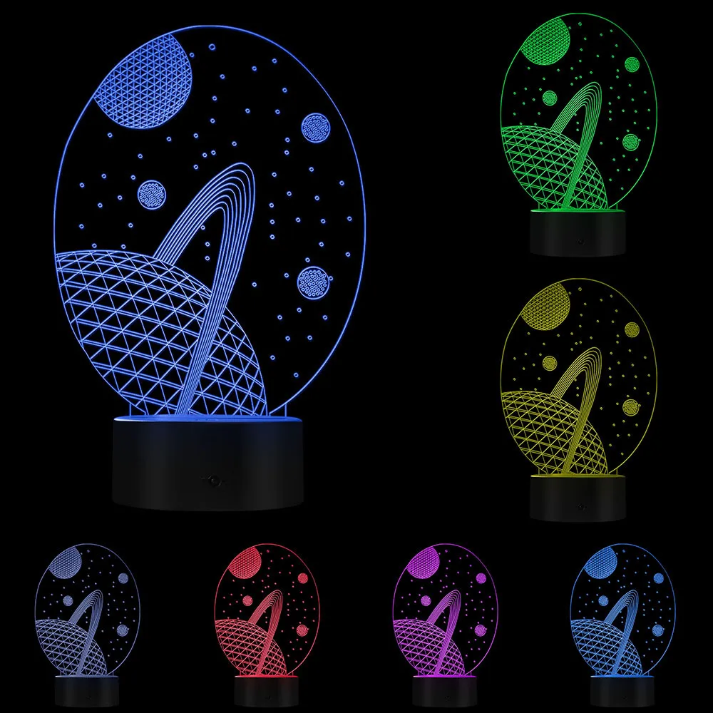 Современный дизайн галактики 3D лампа светящийся светодиодный светильник небесная звезда 3D Голограмма галактика детская комната ночной Светильник USB лампа Декор для спальни светильник