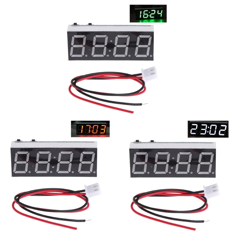 

2019 12V 5-24V Electronic Voltmeter Thermometer Clock for Car Auto LED Monitor Module