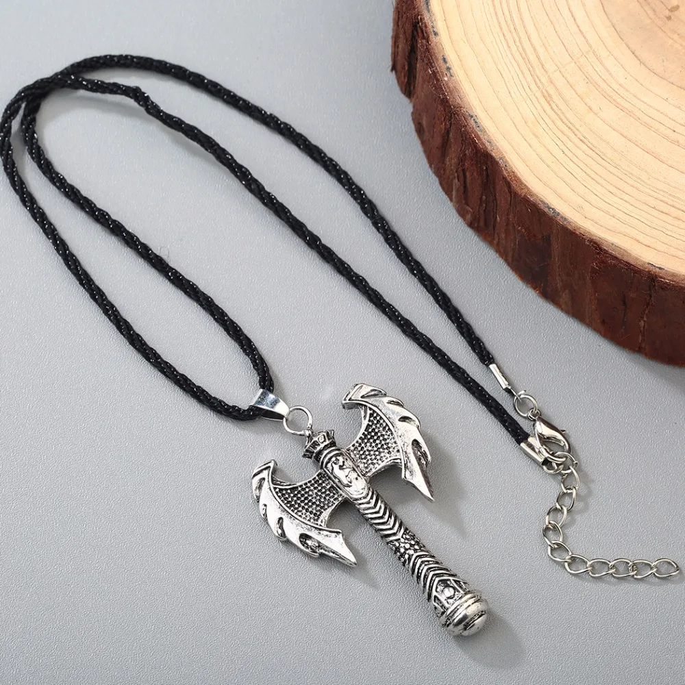 CHENGXUN Viking Perun Axe Gothic Retro Pendant Mens Necklace Slavic Axe Amulet Nordic Talisman Jewelry Boys Gift