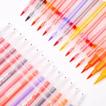 Гибкий двойной нарисованная кисть для рисования водо-цветной маркер ручки с красками художественное руководство Студенческая мягкая щетка файнлайнер