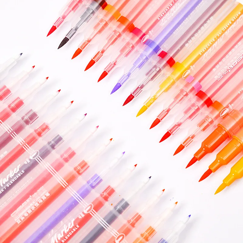 

Flexible Double-headed Paint Brushes Water-color Marker Pens Painting Art Handbook Student Soft-headed Brush Fineliner Pen