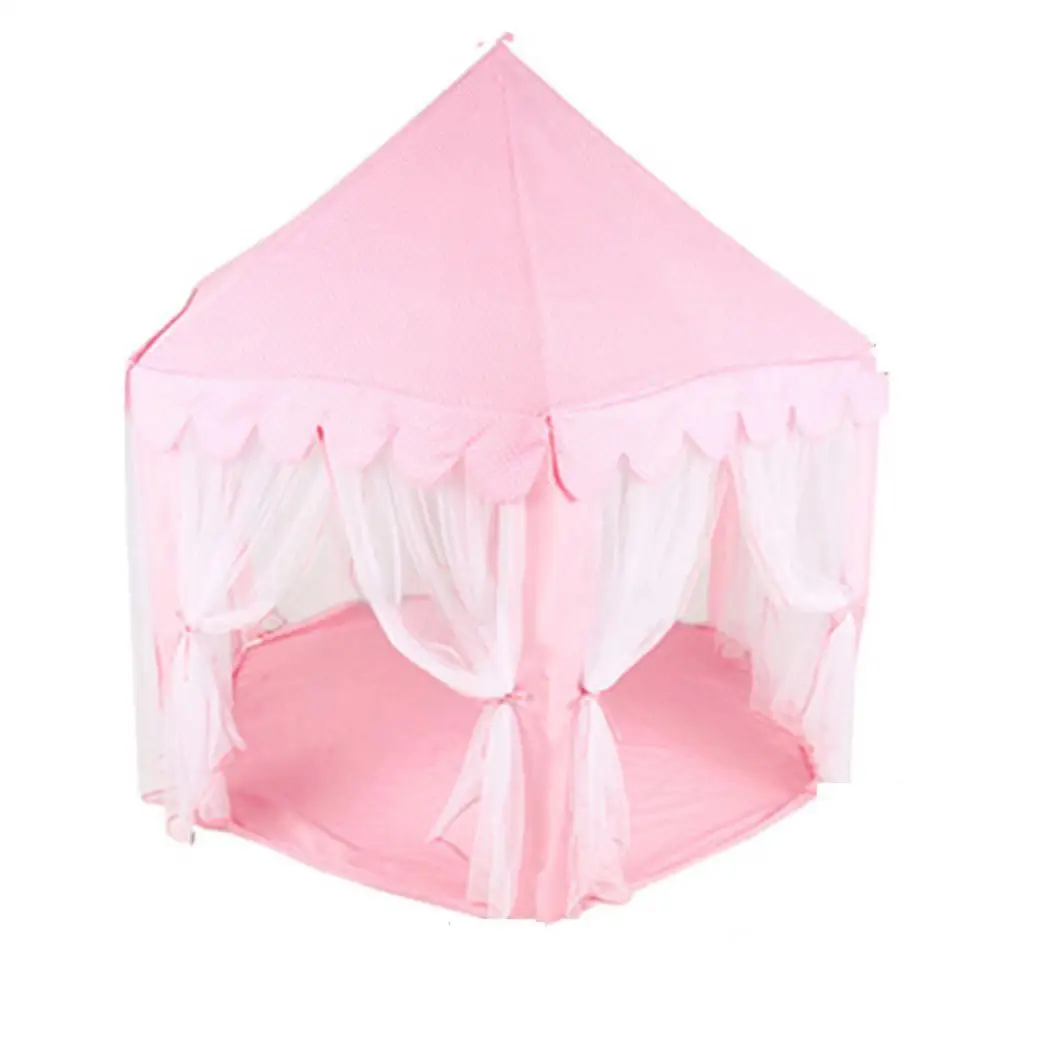 Девушка палатки принцессы с светодиодный свет подарки для детей Палатка Домик детский Крытый игры красивые и замечательные платье принцессы - Цвет: pink