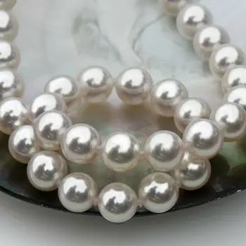 

10-11mm SOUTH SEA ROUND WHITE PEARL NECKLACE 18'' 14K