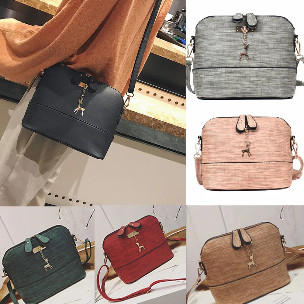 

Women's Fashion Dating PU New Messenger Bags Vintage Small Shell Versatile Leather Handbag Casual Packet #Zer