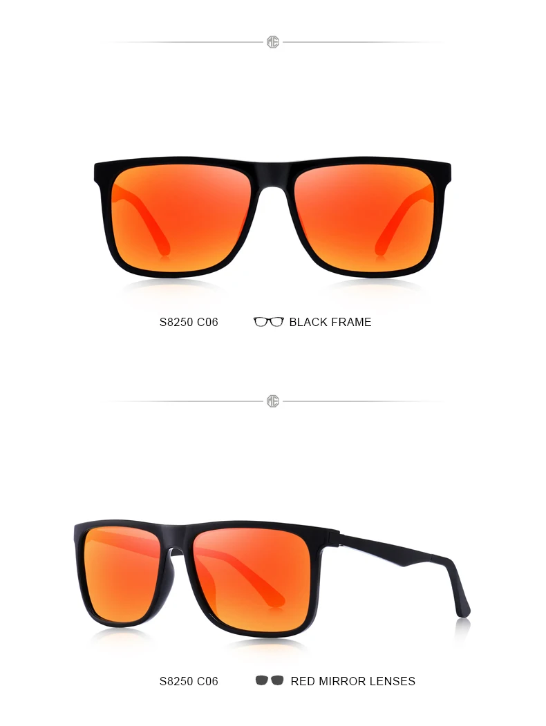 MERRYS Дизайнерские мужские классические квадратные поляризованные солнцезащитные очки для рыбалки, уличные спортивные мужские очки с алюминиевой защитой от уф400 лучей S8250N