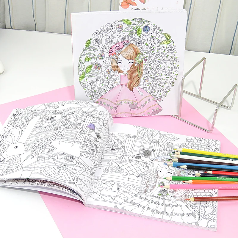 Flower girl secret garden coloring book ancient style painting book children coloring graffiti picture book Flower girl secret garden coloring book ancient style painting book children coloring graffiti picture book