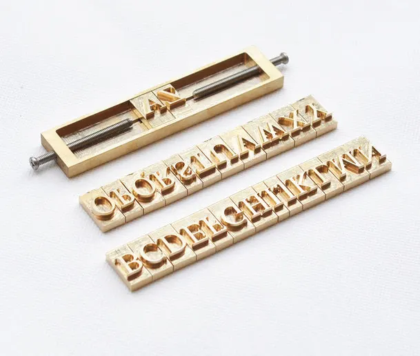 Hicello 26pcs/Set Brass Alphabet Letter Font Stamp Mold Leather Craft Seal  Tool AZ Captal Letters