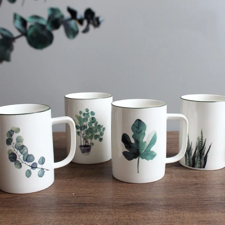 Drinkware Ceramics Green Plants Coffee Mugs Porcelain Northern Europe Small Milk Tea Lovers Mugs Cup with Handle Drinkware Ceramics Green Plants Coffee Mugs Porcelain Northern Europe Small Milk Tea Lovers Mugs Cup with Handle
