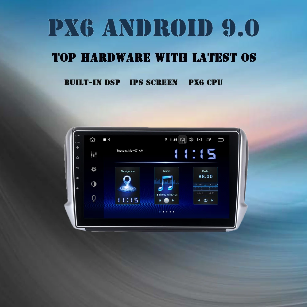 Best Car 1 din 10.2" ips Android 9.0 radio For Peugeot 208 Peugeot 2008 2012-2017 multimedia player built-in GPS 4Gb+64Gb DSP HDMI 0