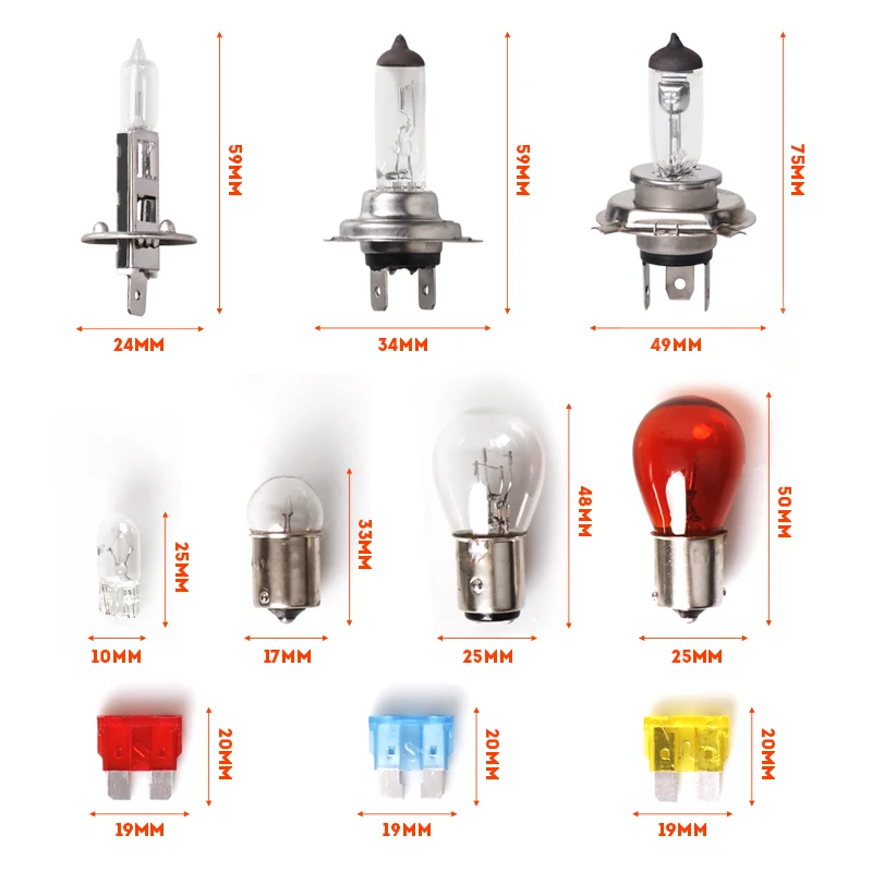 Hlxg-1 шт. набор 12В 55 Вт H4 H7 H1 галогенная лампа автомобиля лампа аварийной сигнализации предохранитель T10 W5W 194 168 1156/ba15s 1157 G18 комплект для замены