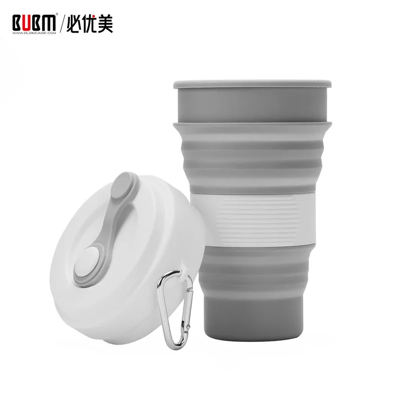 

BUBM cup water bottle foldable style gray orange green