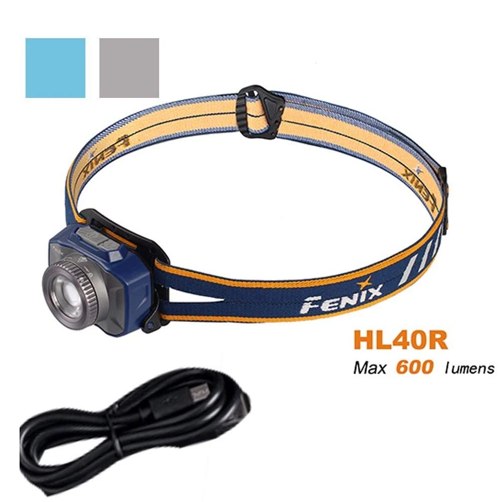 

Fenix HL40R USB rechargeable 600 lumen zoom-able adjustable beam distance CREE LED headlamp Built-in 2000mAh Li-polymer battery