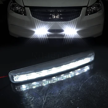 

kebedemm 2PCS DC 12V LED Car Daytime Driving Running Light Front Fog DRL Head Light Lamp Waterproof White Fog Lamp for Audi