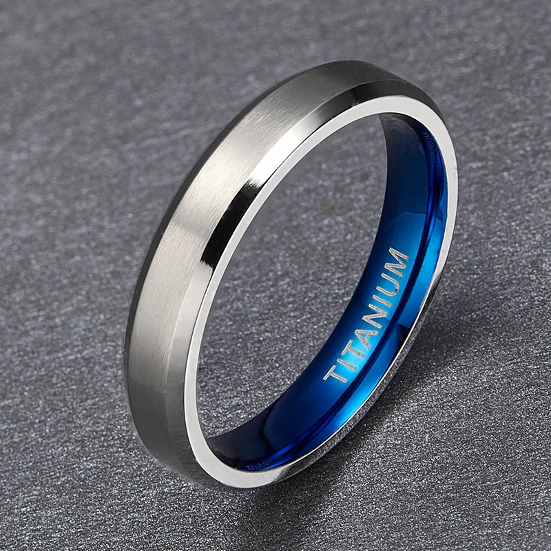 4 мм синяя инкрустация титановые кольца для женщин модные обручальные кольца любовь женские обручальные обещания ювелирные изделия anillos mujer sieraden
