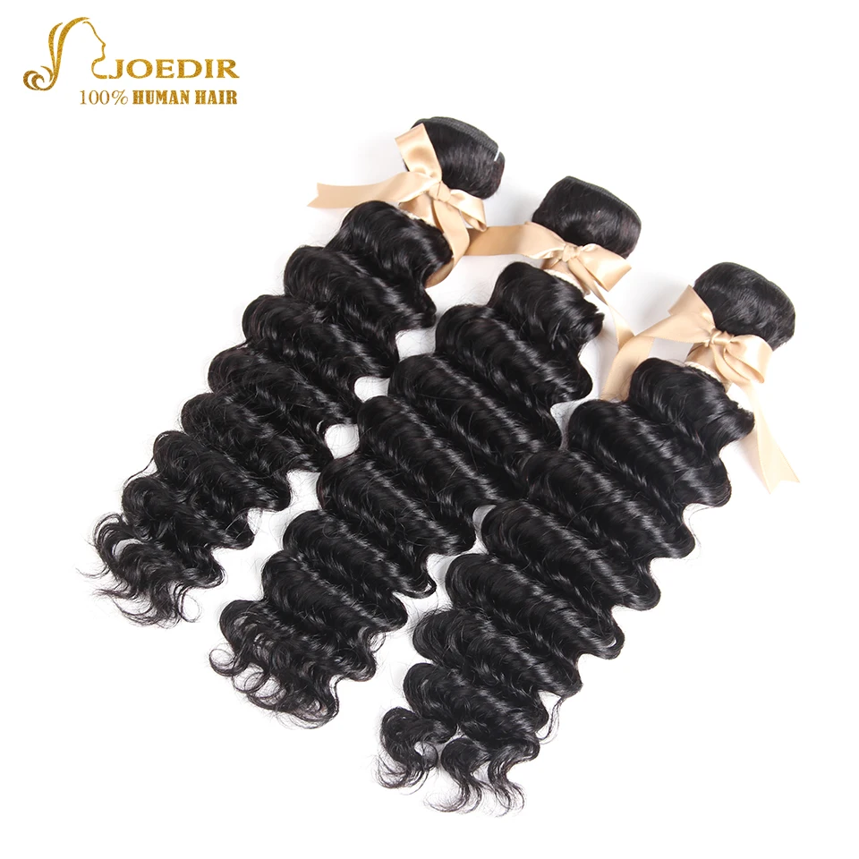 Joedir Brazilian 3pcs Human Hair Deep Wave Weave Bundles Natural Hair Weaving Machine Double Weft Hair Extensions No Tangle Joedir Brazilian 3pcs Human Hair Deep Wave Weave Bundles Natural Hair Weaving Machine Double Weft Hair Extensions No Tangle