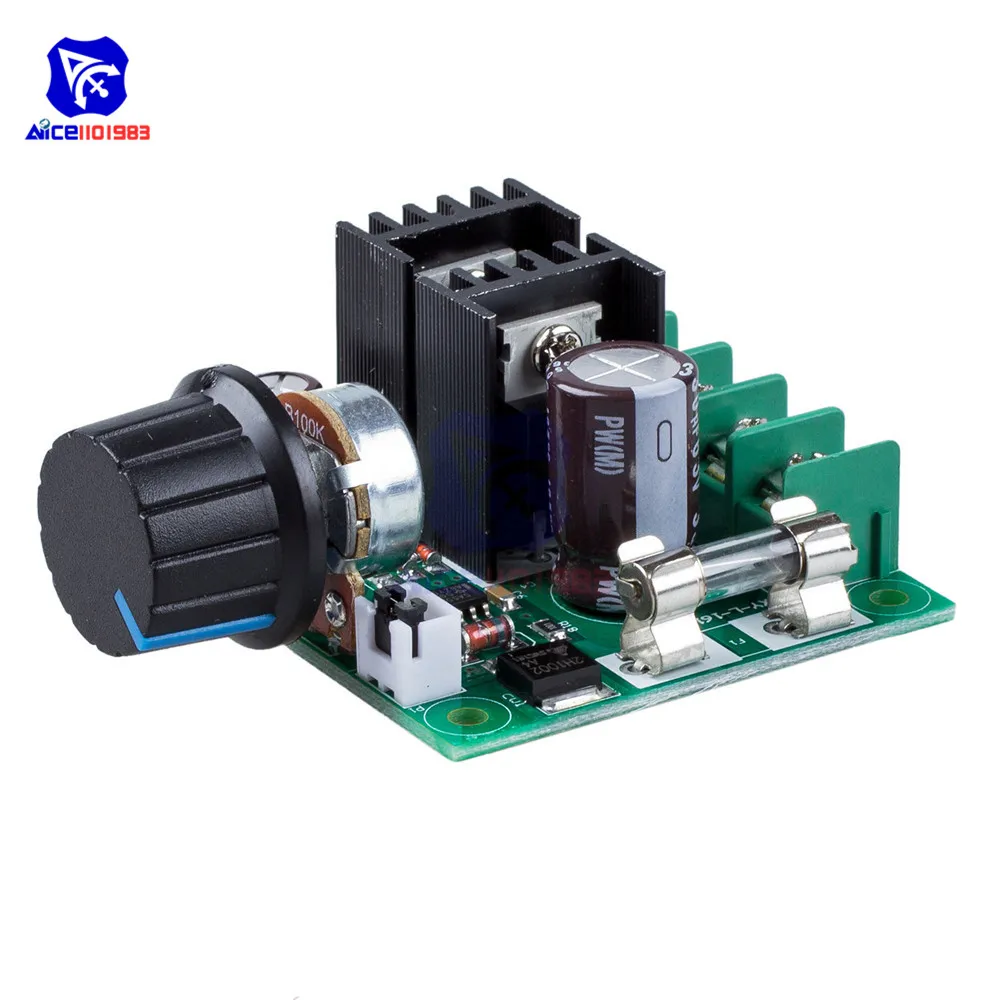 

DC 12V-40V 10A PWM DC Motor Speed Control Switch Controller Module Voltage Regulator Dimmer 3KHz Rotary 100K Potentiometer