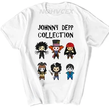 Футболка с изображением Джони Деппа коллекция футболок с коротким рукавом, забавная Мужская футболка