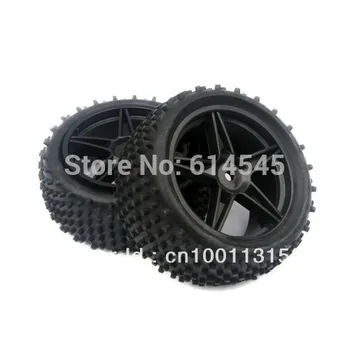 

66010-66020 1/10 Off-road Front Rear Wheel Rim & Rubber Tyre Tires x 4