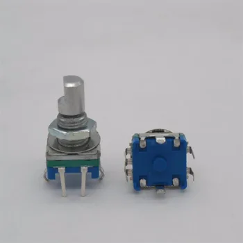 

10PCS/LOT Plum handle 15mm rotary encoder coding switch / EC11 / digital potentiometer with switch 5 Pin