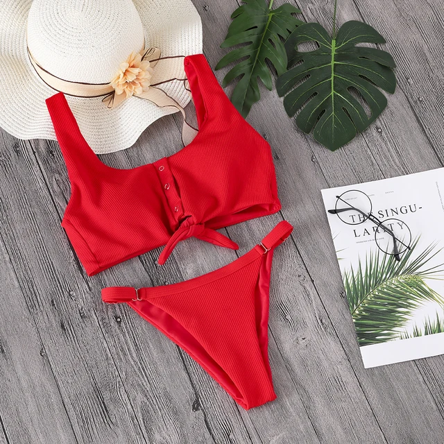 {Excellent|Wonderfull|Very Good|Very Recommended} Minimalism Le Solid Bikinis Sexy Button Swimsuit Fasten Breast New Bandage Swimwear Beachwear Women Bathing Suit Biquini Limited Price