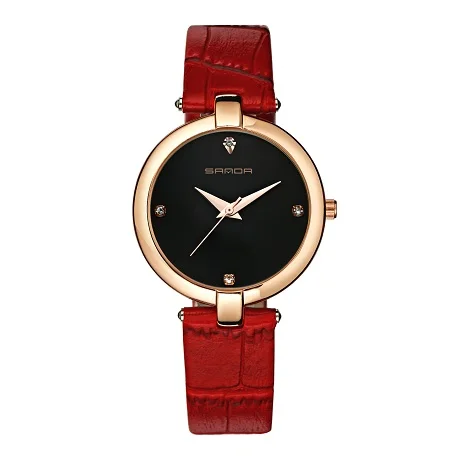 

SANDA Luxury Famous Brands Ladies Quartz Watches with Fashion Casual Dress Leather Strap Waterproof Analog Wrist Sports Watches