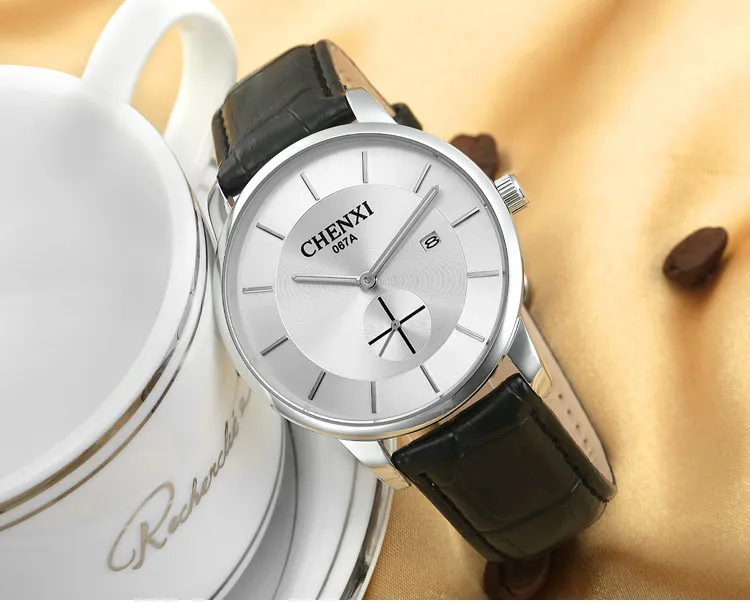Лучший бренд CHENXI для мужчин Wo для мужчин s часы роскошные кожаные модные повседневное часы кварцевые часы женские часы Relojes Mujer Montre Femme