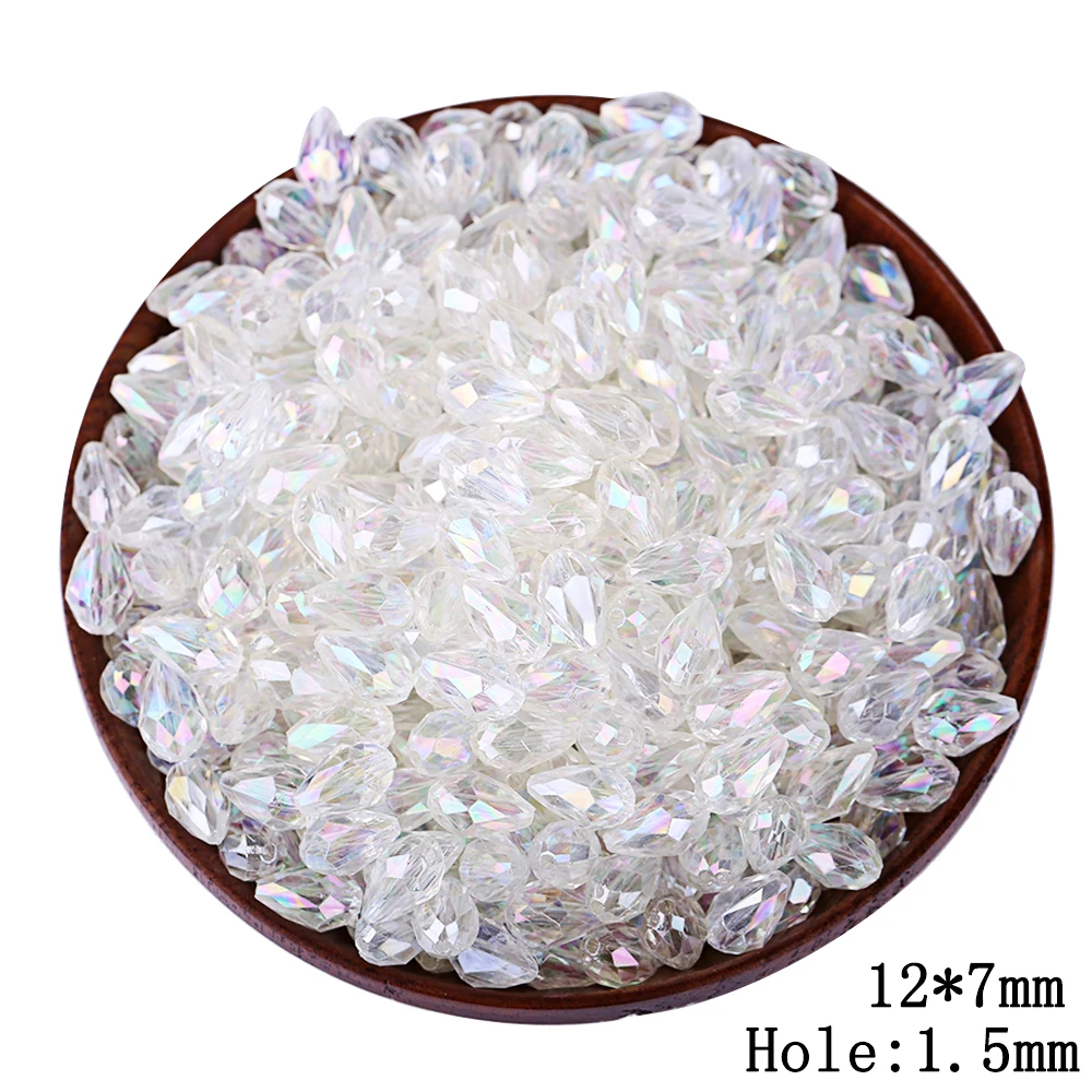 Buy 100pcs/lot 7*12MM Transparent Cut Faceted Plastic