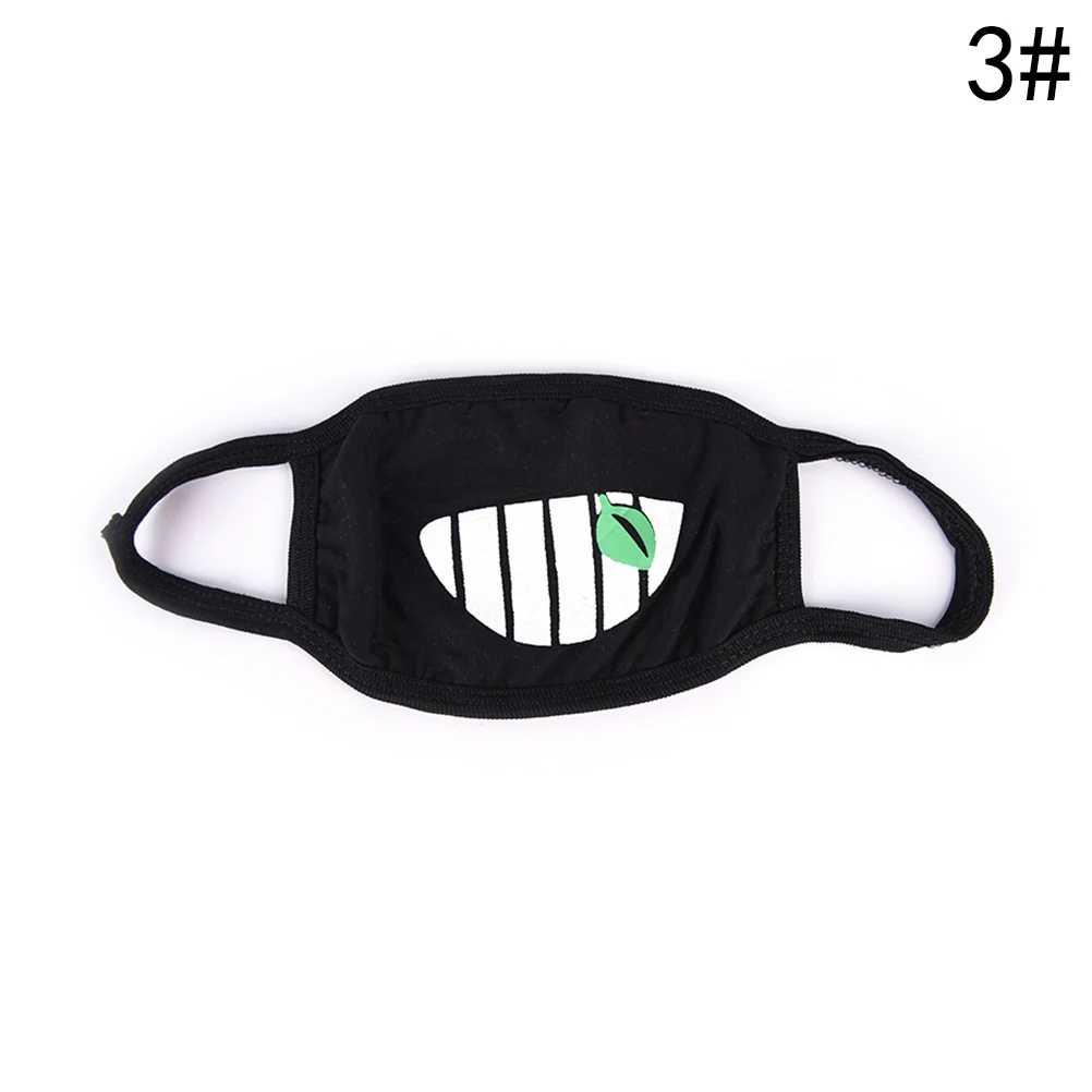 1 шт унисекс мультфильм маски черные Смешные зубы письмо рот черный хлопок Половина маска для лица