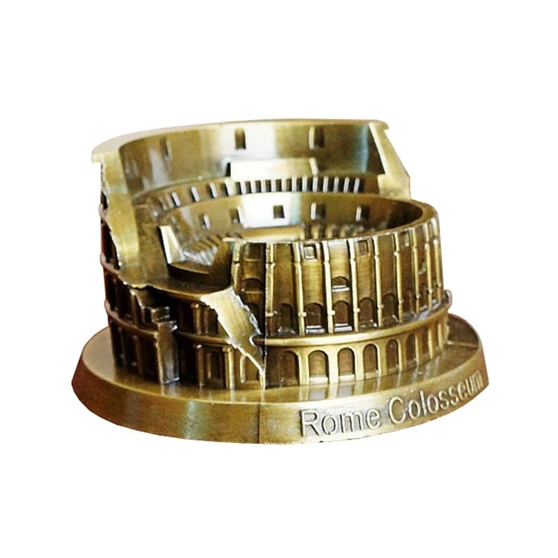 

Colosseum Metal Statue Model Famous Landmark Memorial Statue World Architecture Home Office Decoration