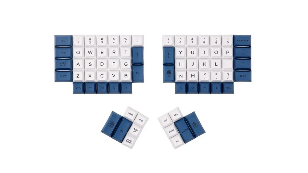 DSA ERGO Dye-Sub keycap белый и темно-синий цвет 95 клавиш в индивидуальном дополнительных для Ergodox механической клавиатуры
