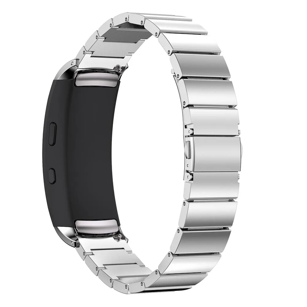 Sliver Ремешок из нержавеющей стали для samsung gear Fit 2/2 Pro, умные часы, металлический сменный браслет на запястье, ремешок со съемным инструментом - Цвет ремешка: Sliver