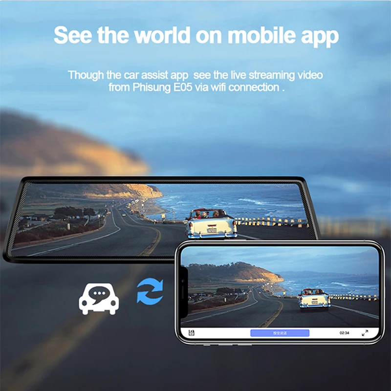 Автомобильный видеорегистратор QUIDUX 4G сенсорный экран Android mirror ADAS 1080 P GPS Bluetooth