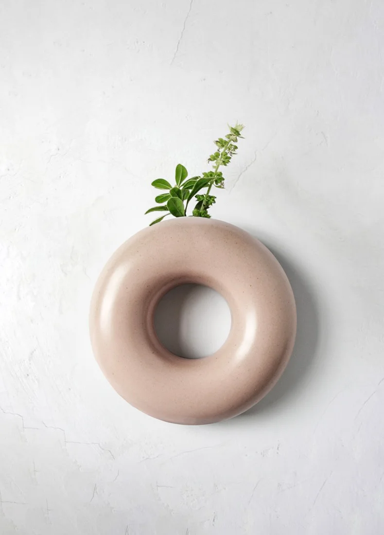 Креативная ваза-пончик ручной работы для украшения стен, керамическая ваза, наполнитель для гостиной, декоративный декор, подарки на новоселье