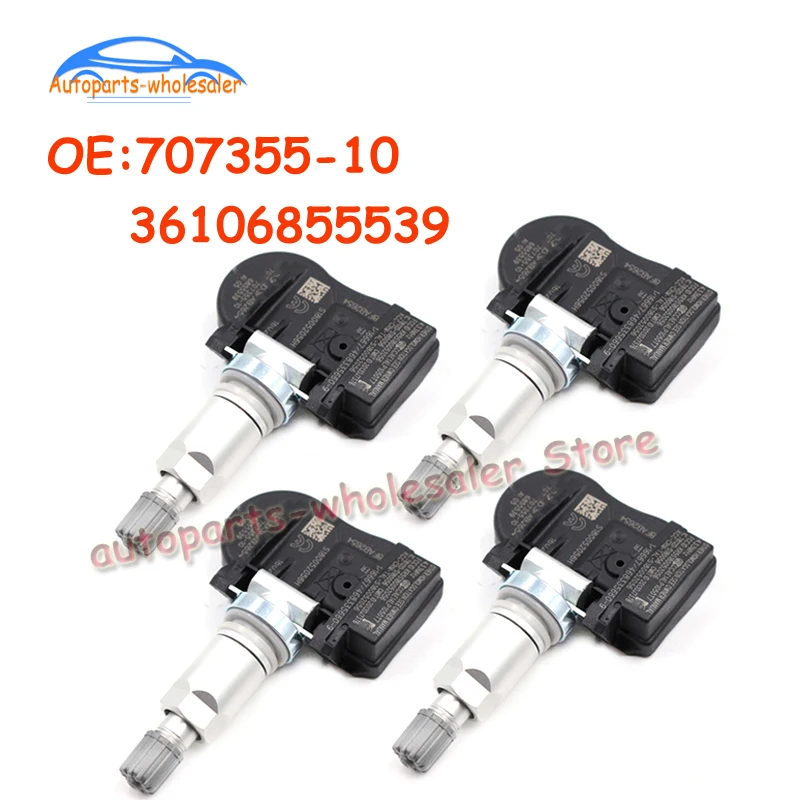 

4 PCS 707355-10 36106855539 For BMW Car TPMS Tire Pressure Sensor Monitor 433Mhz 70735510 707355 10 36106881890 36106856209