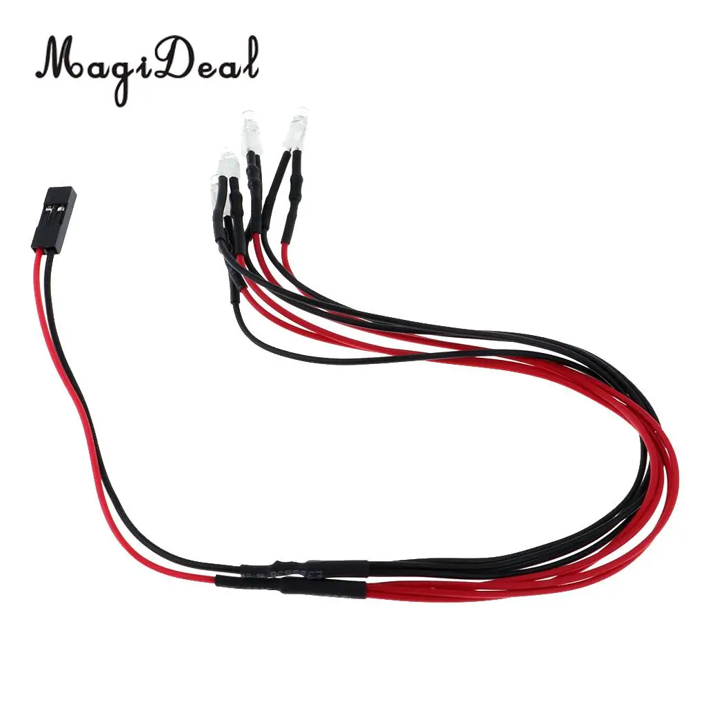 4x LED Headlight Taillight for WPL 1/16 RC Car Pick-up Truck DIY Accessories