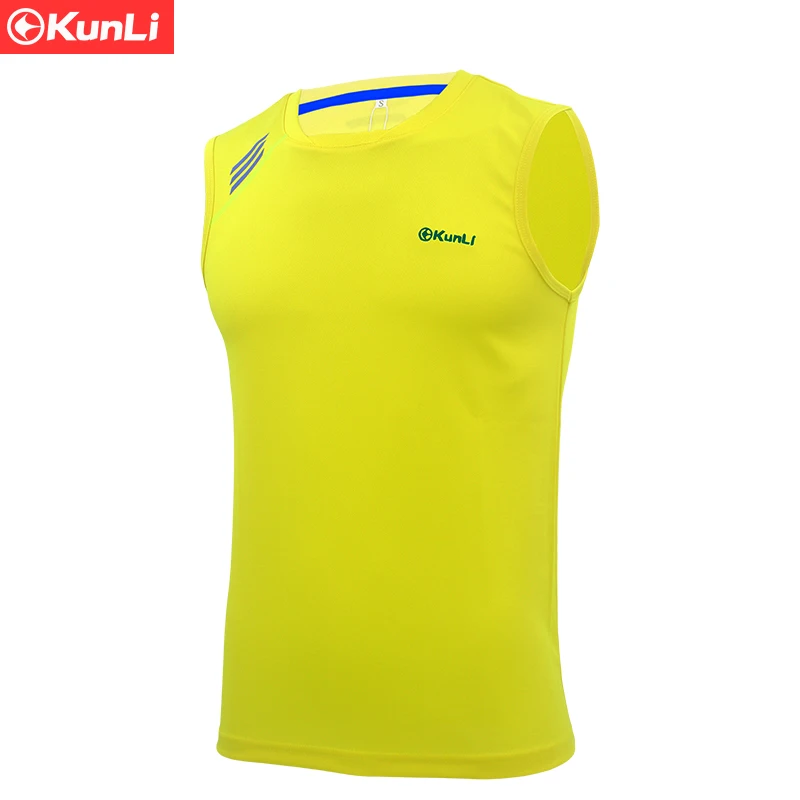 Kunli новая Мужская теннисная рубашка для спорта на открытом воздухе с круглым воротником одежда для бега бадминтона баскетбольная короткая футболка